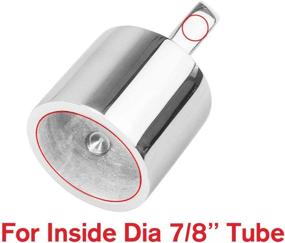 img 1 attached to 2-Piece Amadget Bimini Top Caps Tube Set, Eye End Fitting Marine Hardware 316 Stainless Steel Construction, Inner Diameter 7/8-inch