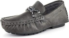 img 4 attached to Hawkwell Casual Loafer Moccasin Driver Boys' Shoes : Loafers