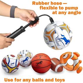 img 2 attached to Get Pumped with Valiant Dual Action Sports Ball Air Pump and Carrying Pouch – Perfect for All Your Ball Games, Inflatables, and Toys!