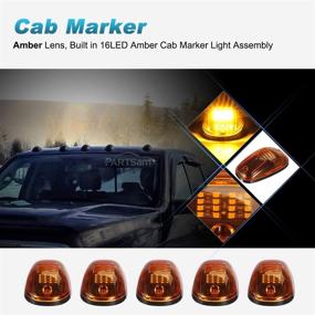 img 3 attached to 🚛 Enhance Your Dodge Ram Pickup's Appearance with Partsam 5pcs 16LED Amber Cab Light Top Roof Running Clearance Cab Marker Lights 264146AM Assembly