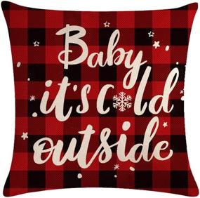 img 3 attached to 🌨️ ULOVE LOVE YOURSELF Winter Snow Throw Pillow Case Set - Buffalo Check Plaid Design with Snowman/Santa Christmas/Winter Holiday Decor - 4 Pack, 18 x 18 Inches