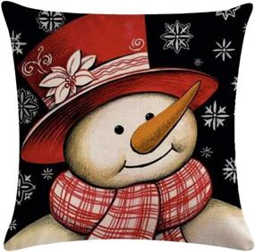 img 1 attached to 🌨️ ULOVE LOVE YOURSELF Winter Snow Throw Pillow Case Set - Buffalo Check Plaid Design with Snowman/Santa Christmas/Winter Holiday Decor - 4 Pack, 18 x 18 Inches