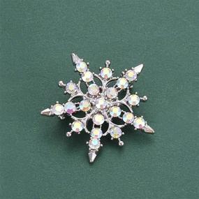 img 1 attached to 🎄 Christmas Crystal Snowflake Brooches Set: Colorful Rhinestone Pins for Women, Family & Kids - HSWE