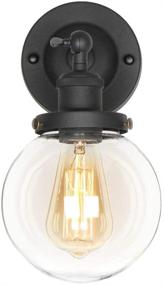 img 2 attached to XIDING Edison Wall Sconce: Premium Black Retro Industrial Style with Adjustable Arm Angle, Hand-Made Clear Glass Shade