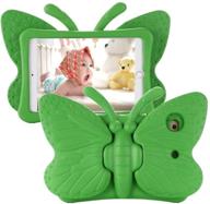 🦋 protective and stylish tading kids case for apple ipad mini - green butterfly design" logo