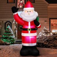 🎅 pretyzoom 7ft christmas inflatable santa claus: jolly holiday yard decor with led lights & gift bag - air blown santa for festive christmas party decoration logo