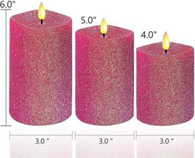 img 3 attached to 🕯️ Pack of 3 Christmas Pink Flameless Candles with Remote Timer - Battery Operated Home Decor for Halloween and Holiday Decoration