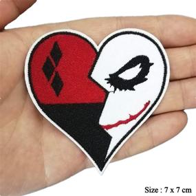 img 3 attached to 🤡 CHBROS Joker Heart Patch: Stylish Iron On/Sew On Appliques for Clothing, Jackets, Jeans, and Backpacks