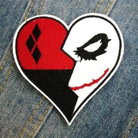 img 1 attached to 🤡 CHBROS Joker Heart Patch: Stylish Iron On/Sew On Appliques for Clothing, Jackets, Jeans, and Backpacks