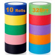 🌈 10 рулонов цветной малярной ленты шириной 1 дюйм - радужные цвета для ремесел, маркировки, декора, учебных пособий - красочная бумажная лента для ремесел длиной 10,9 ярда. логотип