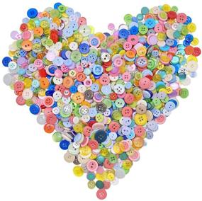 img 4 attached to 🧵 WANBAO 1000 Pcs Buttons: Assorted Sizes for Sewing DIY & Children's Manual Button Painting - Mixed Colors