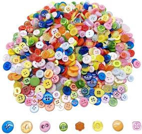 img 3 attached to 🧵 WANBAO 1000 Pcs Buttons: Assorted Sizes for Sewing DIY & Children's Manual Button Painting - Mixed Colors