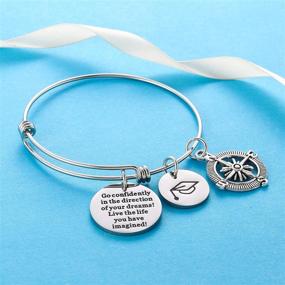 img 2 attached to 🎓 Graduation Gifts for Women Girls - Nimteve Graduation Bangle Bracelet: Perfect Grad Gifts for Graduates, Friends with Inspirational Message - Motivational Jewelry for Her