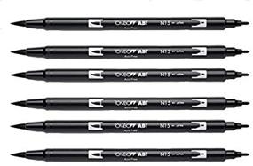 img 3 attached to Ручка Tombow Dual Brush, набор из 6 штук в черном цвете (66621)