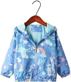 img 4 attached to 🦄 Moonnut Baby Girls Jackets with Hood - Spring Outwear Coat | Zipper Unicorn | 1-5 Years Baby Toddler