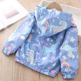 img 2 attached to 🦄 Moonnut Baby Girls Jackets with Hood - Spring Outwear Coat | Zipper Unicorn | 1-5 Years Baby Toddler