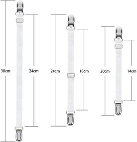img 3 attached to 🔗 Elastic Ironing Cover Fasteners, Bed Corner Holder, Sheet Strap Sofa Clamp Tablecloth Clips, Boots Clips, Leg Straps, Jeans Boot Clips - Set of 6 (White)