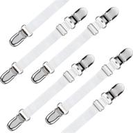 🔗 elastic ironing cover fasteners, bed corner holder, sheet strap sofa clamp tablecloth clips, boots clips, leg straps, jeans boot clips - set of 6 (white) logo