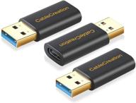 [3-пакет] адаптер cablecreation usb3.1 usb c female для usb male 5gbps - адаптер usb для usb c, адаптер usb c для a, женский адаптер usb c для ноутбуков, oculus quest link, logitech streamcam и других устройств usb-a логотип