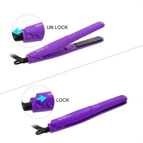 img 1 attached to 💜 Compact and Versatile: PHOEBE Mini Travel Flat Iron - Ideal for Short Hair, Bangs, and International Use (Purple)