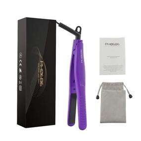 img 3 attached to 💜 Compact and Versatile: PHOEBE Mini Travel Flat Iron - Ideal for Short Hair, Bangs, and International Use (Purple)