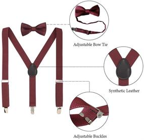 img 1 attached to 🍷 Stylish and Versatile: Wine Red Adjustable Suspender for Girls