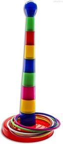 img 3 attached to WolVol 18 inch Vibrantly Colored Quoits Ring Toss Game Set for Children