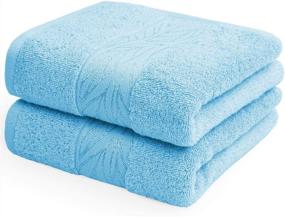 img 4 attached to 🛀 Cleanbear Soft Hand Towels: 100% Cotton Bath Hand Towel Set - Lightweight & Quick Dry (2 Pack, 13 x 29 Inches, Light Blue)