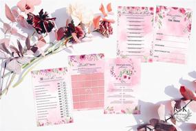 img 1 attached to 🌸 Large Size Modern Watercolor Floral Bridal Shower Games Set (Set of 5 Activities for 50 Guests) - Premium Wedding Shower Decorations: Marriage Advice Cards, Bridal Bingo - 8.5x5.5 inches