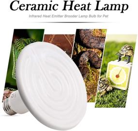 img 2 attached to 🔥 OMAYKEY 250W Ceramic Heat Lamp: Upgraded Infrared Reptile Heater for Pet Brooder, Coop, Aquarium, and More - No Light, No Harm