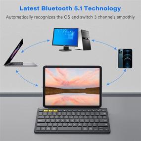 img 1 attached to 💻 Fintie Gigapower Multi-Device Universal Wireless Bluetooth Keyboard for iPad, Samsung, Surface & More with Foldable Stand - Black