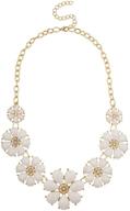 💐 lux accessories pave flower statement chain necklace with floral design logo