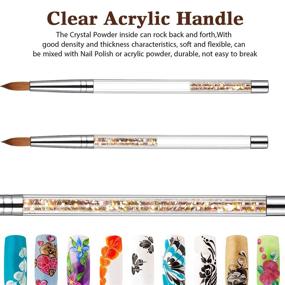 img 3 attached to 💅 Versatile 5-Piece Acrylic Nail Brush Set with Glitter Handle for Artistic Nail Designs & Acrylic Application - UV Gel & Acrylic Brushe in Gold