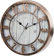 🕰️ 12 inch vintage/retro wall clock - silentime, farmhouse style, non-ticking, 3d raised arabic numeral, living room/bathroom/kitchen decor clock, bronze finish logo