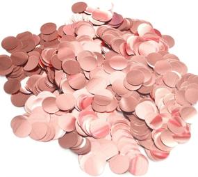 img 4 attached to 🎉 Huture 1 Inch Round Sequins Rose Gold Pink Confetti for Birthday Party Wedding Anniversary Baby Bridal Shower, 1oz Metallic Foil Circles & Table Decor