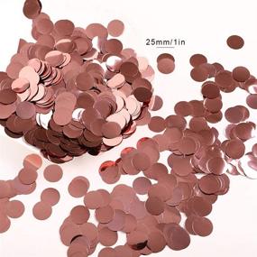 img 3 attached to 🎉 Huture 1 Inch Round Sequins Rose Gold Pink Confetti for Birthday Party Wedding Anniversary Baby Bridal Shower, 1oz Metallic Foil Circles & Table Decor