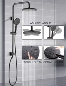 img 2 attached to 🚿 Oil-Rubbed Bronze Shower System, 9 Inch Rain Shower Head with 3-Function Hand Shower, Dual Shower Combo with Height Adjustable Holder, 60 Inch Long Stainless Steel Shower Hose, Solid Brass Rail