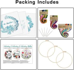 img 3 attached to 🧵 Stamped Embroidery Kit with Pattern - Nuberlic 3 Pack Embroidery Kit for Adults | Includes Fabric, Hoops, Threads, Needles | Ideal for Craft Projects and Cross Stitching