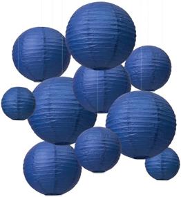 img 4 attached to 🎉 LIHAO Dark Blue Paper Lanterns, Ideal for Weddings, Birthdays, Parties, and Events – Set of 10 Lanterns, in 4 Different Sizes