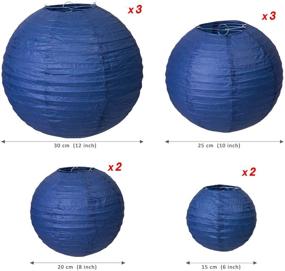 img 3 attached to 🎉 LIHAO Dark Blue Paper Lanterns, Ideal for Weddings, Birthdays, Parties, and Events – Set of 10 Lanterns, in 4 Different Sizes