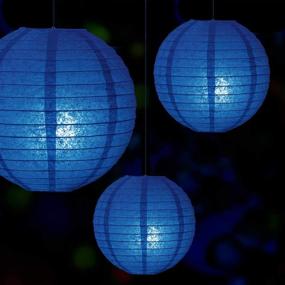 img 1 attached to 🎉 LIHAO Dark Blue Paper Lanterns, Ideal for Weddings, Birthdays, Parties, and Events – Set of 10 Lanterns, in 4 Different Sizes