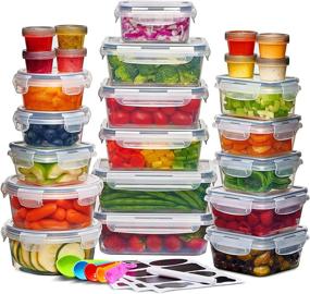 img 4 attached to 🍱 Airtight Food Storage Container Set - 24 Pack with Leak Proof Lids, Labels, Spoon & Marker - BPA Free Clear Plastic Containers for Kitchen Organization and Meal Prep Lunch