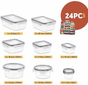 img 3 attached to 🍱 Airtight Food Storage Container Set - 24 Pack with Leak Proof Lids, Labels, Spoon & Marker - BPA Free Clear Plastic Containers for Kitchen Organization and Meal Prep Lunch