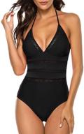 👙 urchics women's halter plunge monokini swimsuit: stylish one-piece swimwear bathing suit logo