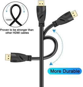 img 1 attached to 🔌 Rommisie 4K HDMI Cable (6.6FT, Black) - High Speed, Gold Plated Connectors, Ethernet Audio Return, Video 4K, FullHD1080p 3D - Xbox, Playstation, PC, HDTV Compatible