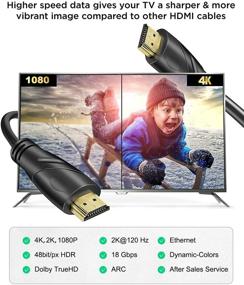 img 3 attached to 🔌 Rommisie 4K HDMI Cable (6.6FT, Black) - High Speed, Gold Plated Connectors, Ethernet Audio Return, Video 4K, FullHD1080p 3D - Xbox, Playstation, PC, HDTV Compatible