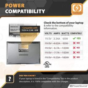img 1 attached to PowerSource 65W UL Listed Long AC Adapter Charger for Dell Latitude 3000, 7000, and E5000 Series Laptops with 14Ft Power Cord