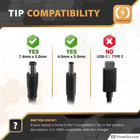 img 3 attached to PowerSource 65W UL Listed Long AC Adapter Charger for Dell Latitude 3000, 7000, and E5000 Series Laptops with 14Ft Power Cord