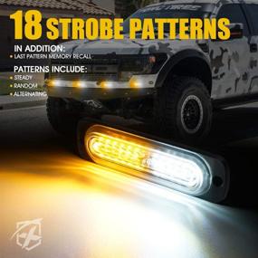 img 2 attached to 🚨 Xprite Amber/White 12 LED Emergency Strobe Lights Kit for Off-Road Vehicles - 4Pcs