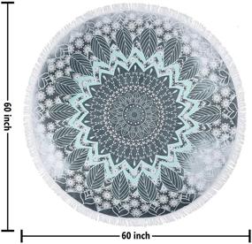 img 3 attached to 🌸 Violet Mist Mandala Indian Round Large Beach Towel: Absorbent, Soft, and Quick Dry Microfiber Mat of Versatile Use for Yoga, Beach, or Home - Gray Sky Color, Ideal for Women and Girls - 60 Inches